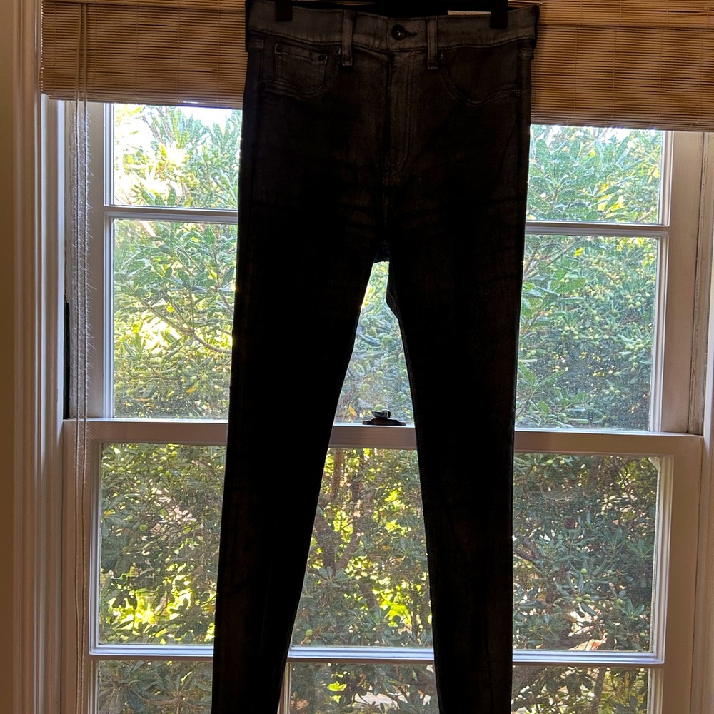 Rag and Bone high rise ankle skinny jeans.